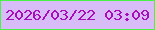 文字の大きさ：2、枠の色：47f343、背景の色：d8bcf8、文字の色：a70eb7 無料ブログパーツのブログ時計