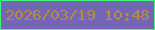 文字の大きさ：2、枠の色：47f47b、背景の色：7465b7、文字の色：b68c40 無料ブログパーツのブログ時計