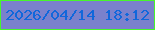 文字の大きさ：2、枠の色：47f62b、背景の色：7a81cc、文字の色：1067db 無料ブログパーツのブログ時計