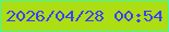文字の大きさ：2、枠の色：47f69d、背景の色：addd13、文字の色：3941f9 無料ブログパーツのブログ時計