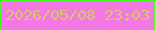 文字の大きさ：1、枠の色：47f929、背景の色：f478e4、文字の色：d5c966 無料ブログパーツのブログ時計