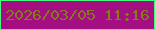 文字の大きさ：2、枠の色：47f97c、背景の色：a30f80、文字の色：857a1a 無料ブログパーツのブログ時計