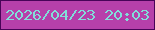 文字の大きさ：1、枠の色：480458、背景の色：b640aa、文字の色：82ded9 無料ブログパーツのブログ時計