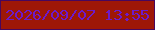 文字の大きさ：1、枠の色：48075d、背景の色：9e1707、文字の色：6d1acb 無料ブログパーツのブログ時計