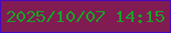 文字の大きさ：3、枠の色：4809bd、背景の色：801c52、文字の色：1a9f28 無料ブログパーツのブログ時計