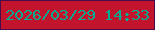 文字の大きさ：4、枠の色：480c4c、背景の色：c3142d、文字の色：02ac90 無料ブログパーツのブログ時計