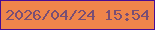 文字の大きさ：2、枠の色：480c94、背景の色：ef854b、文字の色：794e74 無料ブログパーツのブログ時計