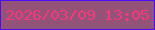 文字の大きさ：5、枠の色：480dff、背景の色：935277、文字の色：f83878 無料ブログパーツのブログ時計