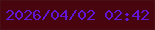 文字の大きさ：1、枠の色：480f16、背景の色：49050d、文字の色：6116d6 無料ブログパーツのブログ時計