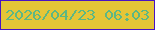 文字の大きさ：1、枠の色：4813c4、背景の色：e4c537、文字の色：5db783 無料ブログパーツのブログ時計