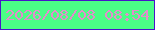文字の大きさ：1、枠の色：4814c9、背景の色：4afe86、文字の色：e38dcc 無料ブログパーツのブログ時計