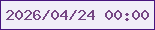 文字の大きさ：4、枠の色：48157e、背景の色：f1eef8、文字の色：764683 無料ブログパーツのブログ時計