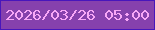 文字の大きさ：5、枠の色：4816bb、背景の色：8641ad、文字の色：f8a7f7 無料ブログパーツのブログ時計
