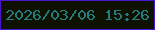 文字の大きさ：3、枠の色：4816ce、背景の色：0e1100、文字の色：227c82 無料ブログパーツのブログ時計