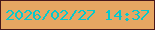 文字の大きさ：1、枠の色：48171a、背景の色：e6a662、文字の色：04c9ce 無料ブログパーツのブログ時計