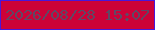 文字の大きさ：1、枠の色：4817da、背景の色：cc0238、文字の色：604864 無料ブログパーツのブログ時計