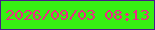 文字の大きさ：4、枠の色：481a89、背景の色：37ef13、文字の色：ee2887 無料ブログパーツのブログ時計