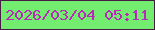 文字の大きさ：5、枠の色：481b44、背景の色：73ed6f、文字の色：ba2aba 無料ブログパーツのブログ時計