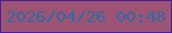 文字の大きさ：4、枠の色：481e96、背景の色：9d5474、文字の色：3269a5 無料ブログパーツのブログ時計