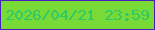 文字の大きさ：5、枠の色：481ebd、背景の色：77da37、文字の色：2ec869 無料ブログパーツのブログ時計