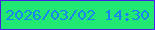 文字の大きさ：1、枠の色：481fe7、背景の色：20e873、文字の色：1a82f6 無料ブログパーツのブログ時計