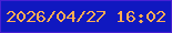 文字の大きさ：5、枠の色：4820d3、背景の色：1018c0、文字の色：fead52 無料ブログパーツのブログ時計