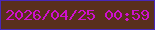 文字の大きさ：5、枠の色：4828b8、背景の色：592f1c、文字の色：cf10ce 無料ブログパーツのブログ時計