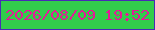 文字の大きさ：2、枠の色：482bb5、背景の色：32cd4b、文字の色：e51998 無料ブログパーツのブログ時計
