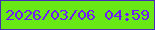 文字の大きさ：2、枠の色：482db5、背景の色：68e916、文字の色：7119fd 無料ブログパーツのブログ時計