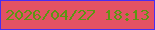 文字の大きさ：4、枠の色：482df1、背景の色：e35263、文字の色：5d9513 無料ブログパーツのブログ時計