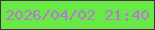 文字の大きさ：3、枠の色：482e40、背景の色：67ea45、文字の色：bb75d9 無料ブログパーツのブログ時計