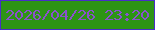 文字の大きさ：5、枠の色：482ec8、背景の色：2d9415、文字の色：8a51cd 無料ブログパーツのブログ時計