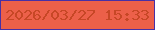 文字の大きさ：4、枠の色：4830a5、背景の色：ec6049、文字の色：c74726 無料ブログパーツのブログ時計