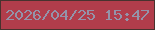 文字の大きさ：5、枠の色：48322e、背景の色：b13d4b、文字の色：9493a9 無料ブログパーツのブログ時計