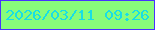 文字の大きさ：4、枠の色：4832fe、背景の色：88fc7a、文字の色：18dee4 無料ブログパーツのブログ時計