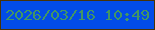 文字の大きさ：4、枠の色：483305、背景の色：024ce8、文字の色：429664 無料ブログパーツのブログ時計