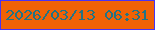 文字の大きさ：1、枠の色：4833f4、背景の色：f06206、文字の色：227385 無料ブログパーツのブログ時計