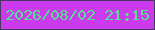 文字の大きさ：2、枠の色：483761、背景の色：cb3bee、文字の色：57de91 無料ブログパーツのブログ時計