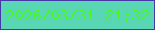 文字の大きさ：5、枠の色：4838a5、背景の色：59d6b3、文字の色：48f62c 無料ブログパーツのブログ時計