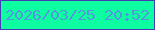文字の大きさ：4、枠の色：483ab3、背景の色：0cfea1、文字の色：5398de 無料ブログパーツのブログ時計