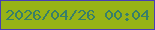 文字の大きさ：4、枠の色：483eb5、背景の色：97b316、文字の色：387f68 無料ブログパーツのブログ時計