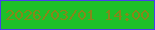 文字の大きさ：5、枠の色：483fec、背景の色：1ec029、文字の色：87861a 無料ブログパーツのブログ時計