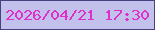 文字の大きさ：2、枠の色：48407f、背景の色：c2c1ec、文字の色：de2fcc 無料ブログパーツのブログ時計
