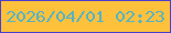 文字の大きさ：4、枠の色：4840cd、背景の色：fec13c、文字の色：57b2c5 無料ブログパーツのブログ時計