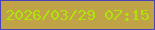 文字の大きさ：5、枠の色：4843bb、背景の色：bfa346、文字の色：b0e30b 無料ブログパーツのブログ時計