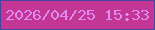 文字の大きさ：1、枠の色：48449f、背景の色：c43693、文字の色：de8bf2 無料ブログパーツのブログ時計