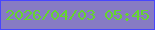 文字の大きさ：2、枠の色：4846fd、背景の色：877bc3、文字の色：65d52e 無料ブログパーツのブログ時計