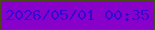 文字の大きさ：5、枠の色：484a1a、背景の色：8801cb、文字の色：3508d1 無料ブログパーツのブログ時計