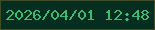 文字の大きさ：4、枠の色：484a1f、背景の色：042f20、文字の色：3cba6f 無料ブログパーツのブログ時計