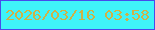 文字の大きさ：1、枠の色：484beb、背景の色：3ff4f9、文字の色：cfb246 無料ブログパーツのブログ時計